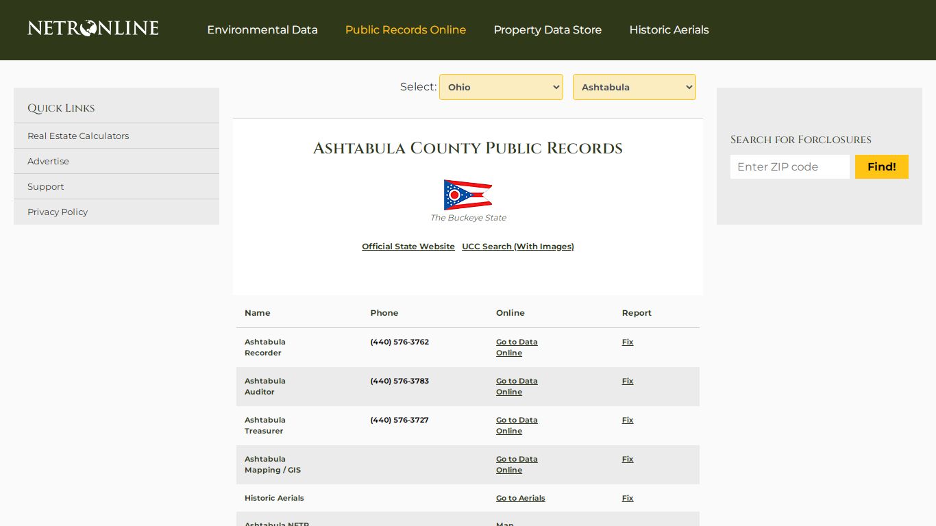 Ashtabula County Public Records - NETROnline.com